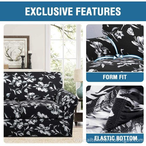 Floral Printed Stretch 3-Piece Loveseat Sofa Covers